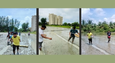 বন্যাদুর্গত কৃষকদের সাহায্যার্থে নোবিপ্রবিতে ৪৫০ কেজি ধানের বীজ বপন